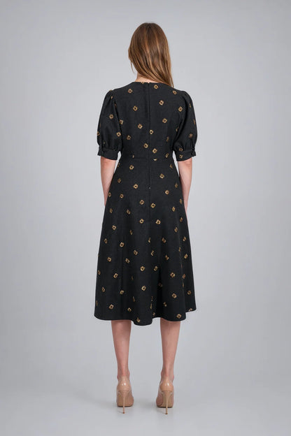 PUFF SLEEVE MIDI DRESS 91C80103