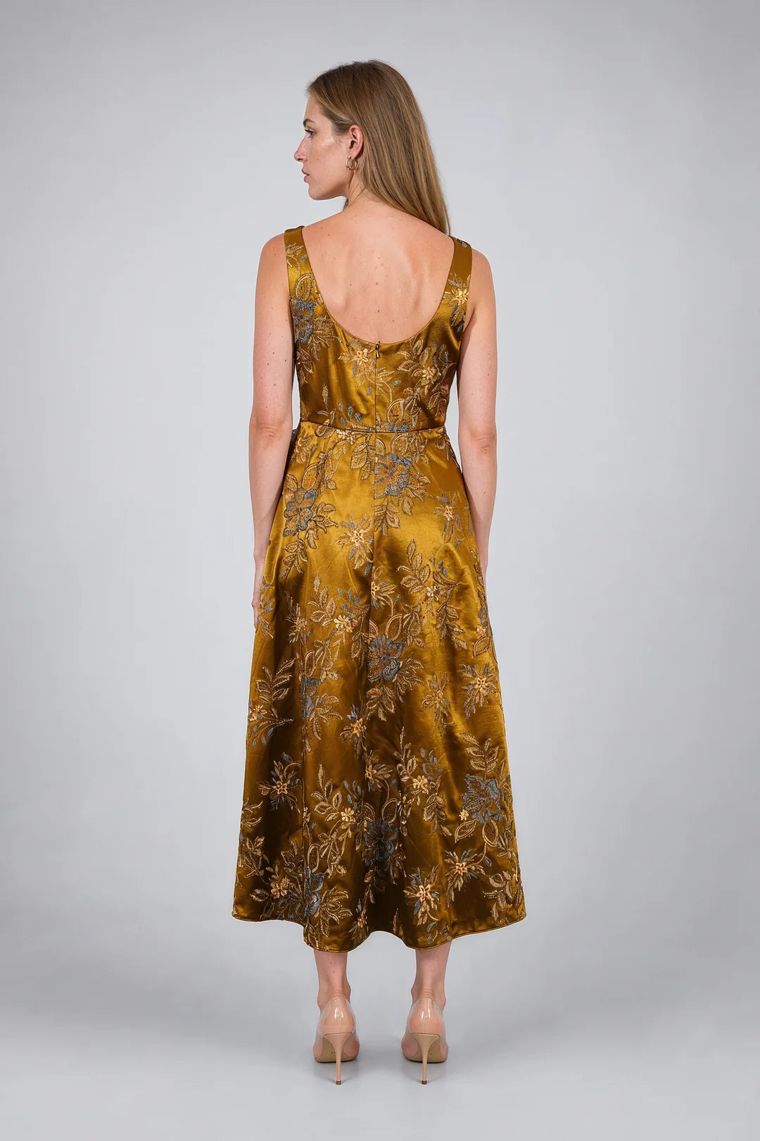 FLORAL JACQUARD SLEEVELESS DRESS 91G80126