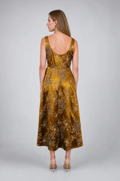 FLORAL JACQUARD SLEEVELESS DRESS 91G80126