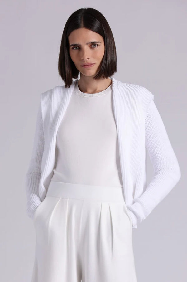 COTTON SHAKER HOODED FLYAWAY CARDI 9264