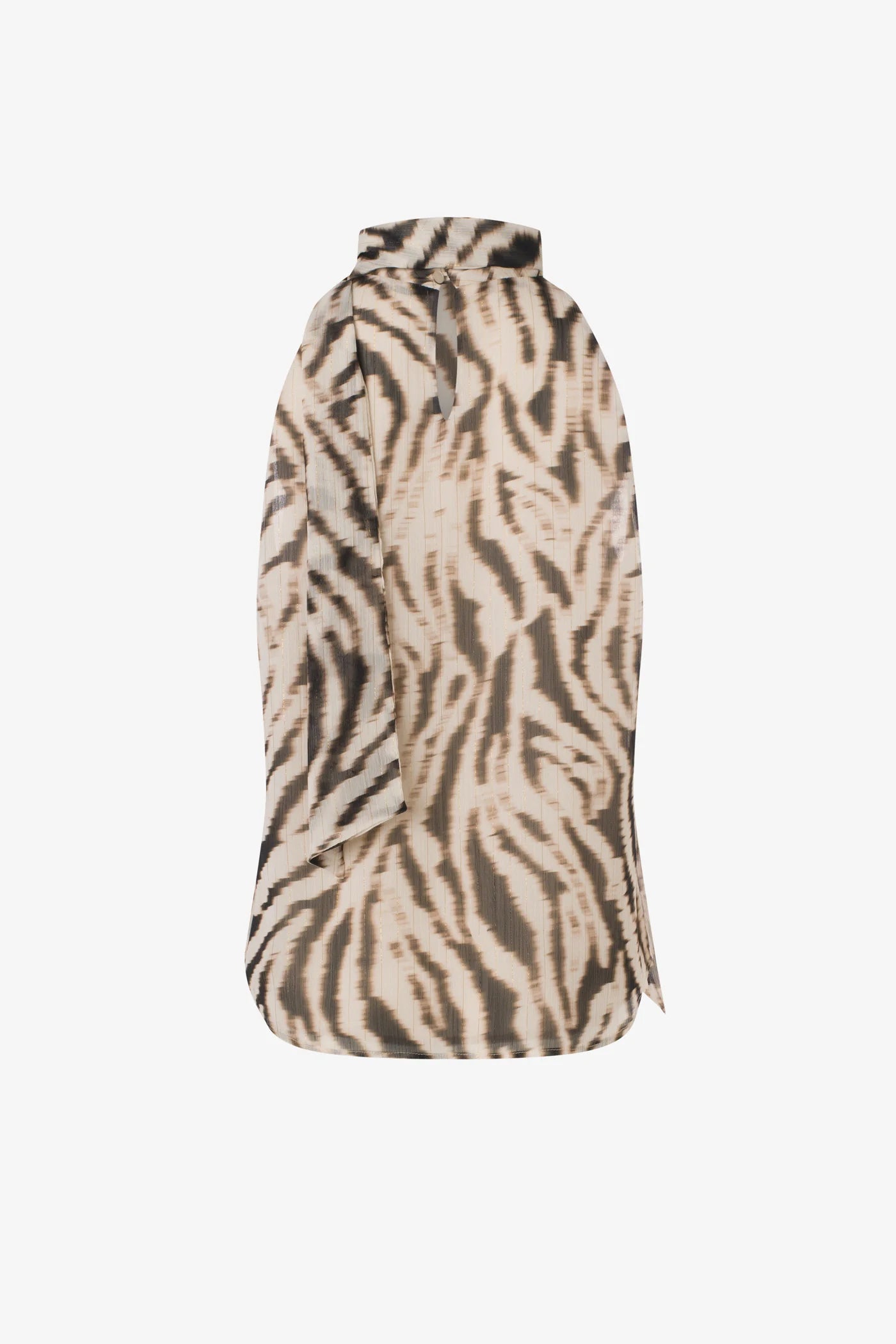PRINTED SLEEVELESS SCARF BLOUSE F25BZ1588