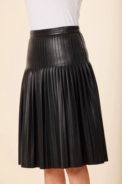 VEGAN LEATHER PLEATED SKIRT 75943
