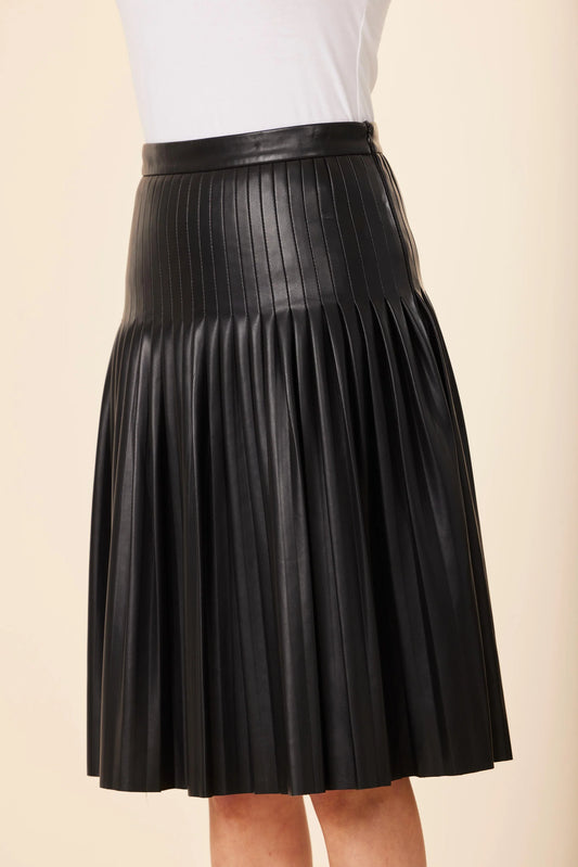 VEGAN LEATHER PLEATED SKIRT 75943