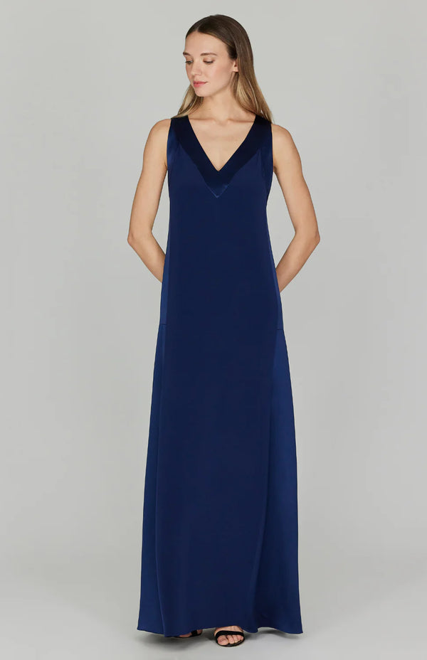 V NECK W/ CONTRAST PANEL DL801SAT