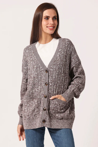 OVERSIZED MARLED CABLE CARDIGAN 9465