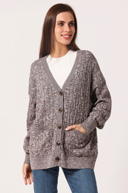 OVERSIZED MARLED CABLE CARDIGAN 9465