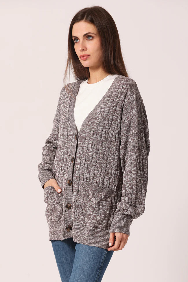OVERSIZED MARLED CABLE CARDIGAN 9465