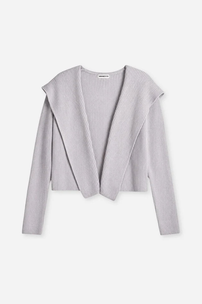 COTTON SHAKER HOODED FLYAWAY CARDI 9264