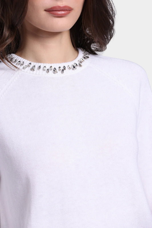 JEWEL NECK RAGLAN CREW 9021