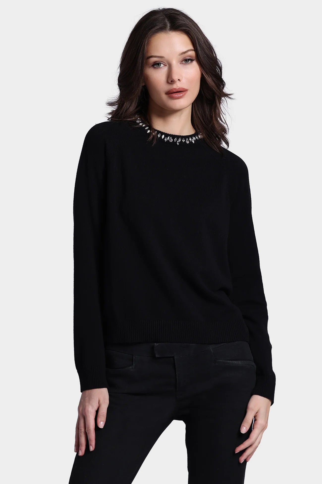 JEWEL NECK RAGLAN CREW 9021