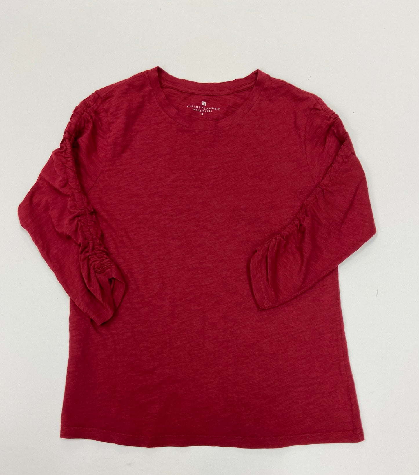 CREW NECK  ROUCHED 3/4 SLEEVE  65713