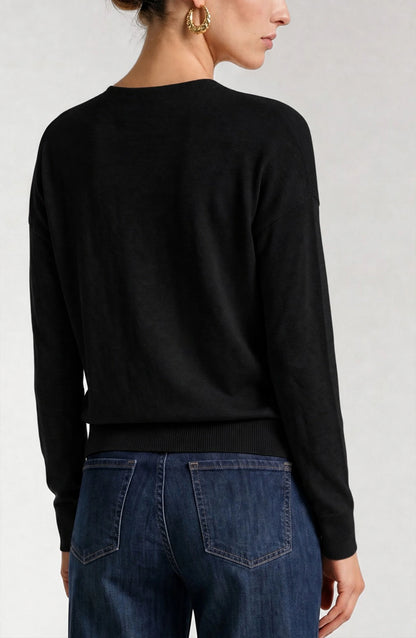 LONG SLEEVE DRAPE NECK SWEATER LM8M14WF20