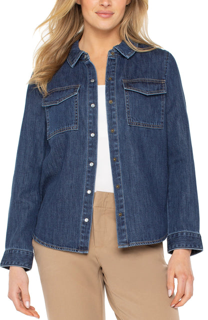 DENIM SHIRT WITH POCKET LM8H17RZA