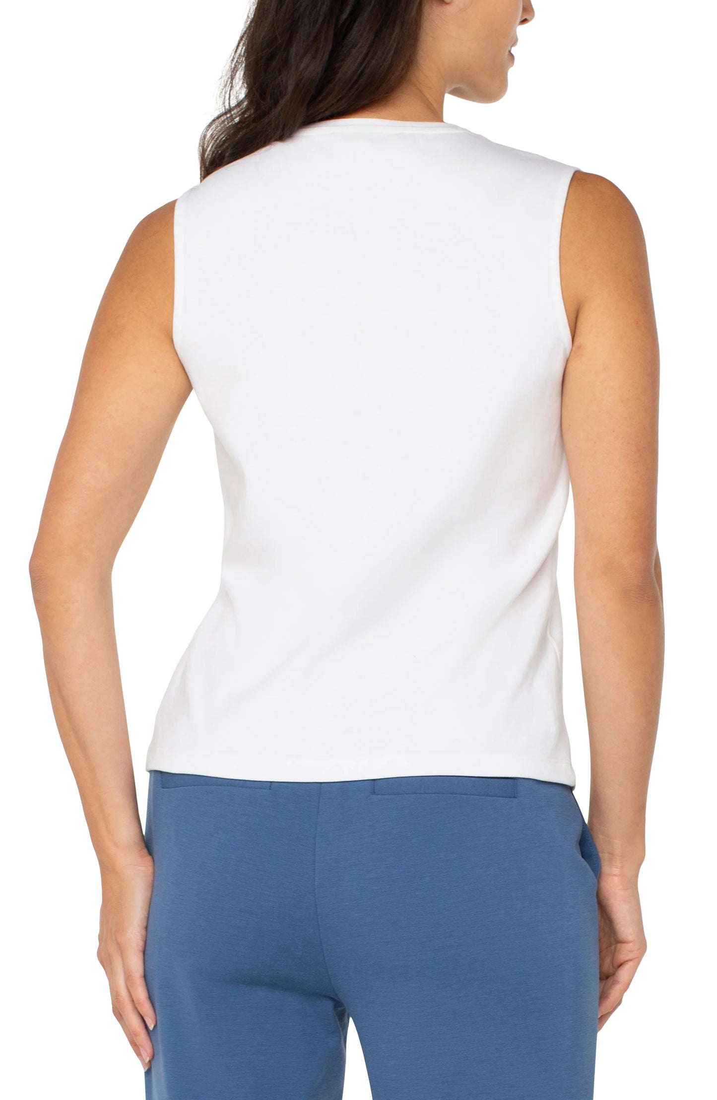 SLEEVELESS V NECK KNIT TOP LM8H35K99