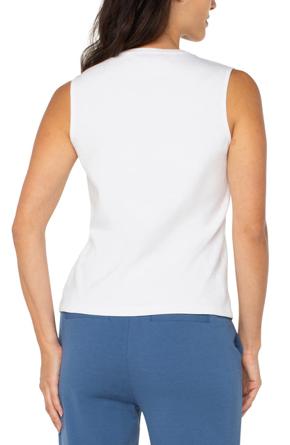 SLEEVELESS V NECK KNIT TOP LM8H35K99