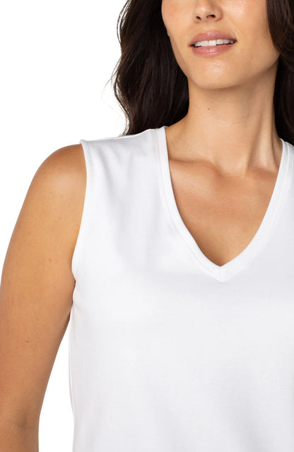 SLEEVELESS V NECK KNIT TOP LM8H35K99