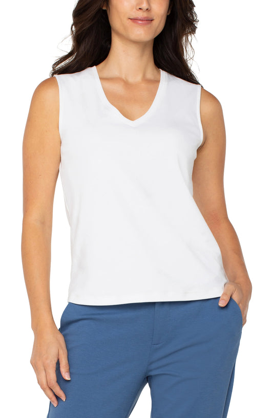 SLEEVELESS V NECK KNIT TOP LM8H35K99