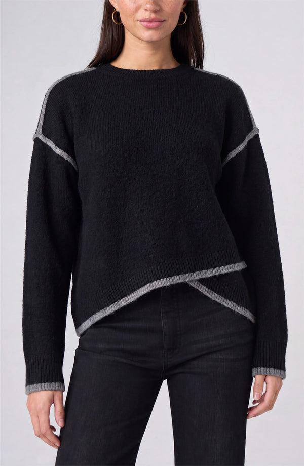 CREWNECK W/ CREAM TULIP HEM  LM8M13SE12