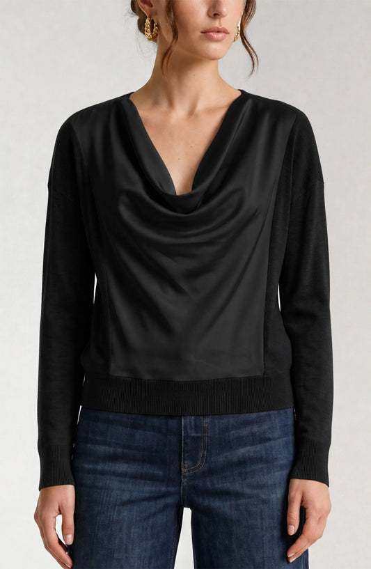 LONG SLEEVE DRAPE NECK SWEATER LM8M14WF20