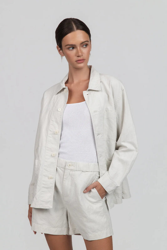LINEN COTTON CHORE COAT