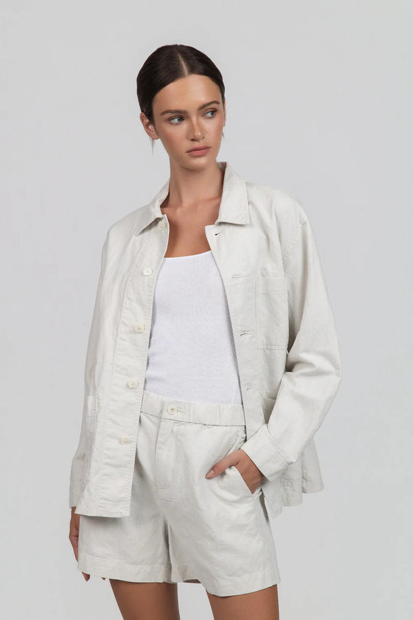 LINEN COTTON CHORE COAT