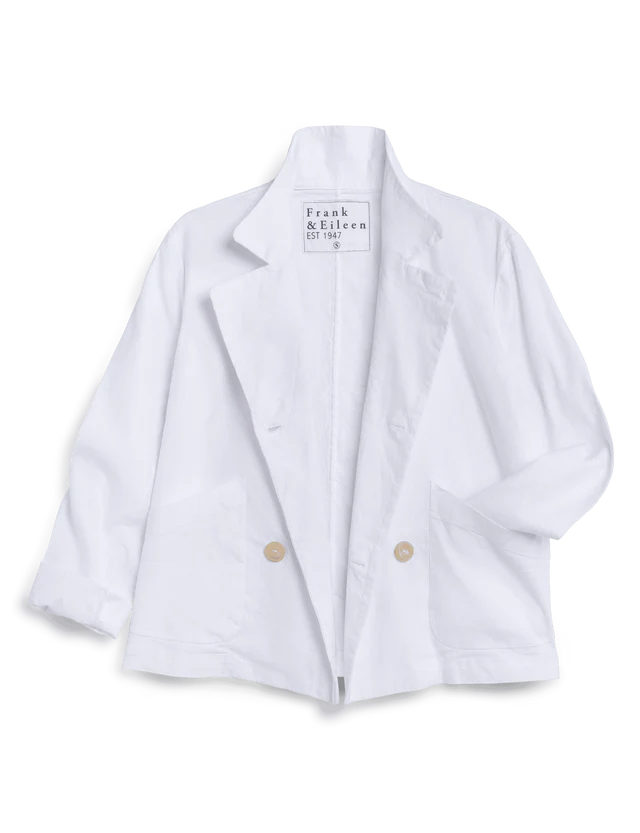 CROPPED ENGLISH PEACOAT LINEN