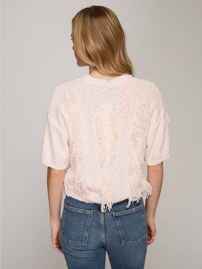 SHORT SLEEVE FRINGE CREWNECK NHT14617