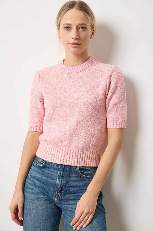 SHORT SLEEVE MARLED PULLOVER PA3044
