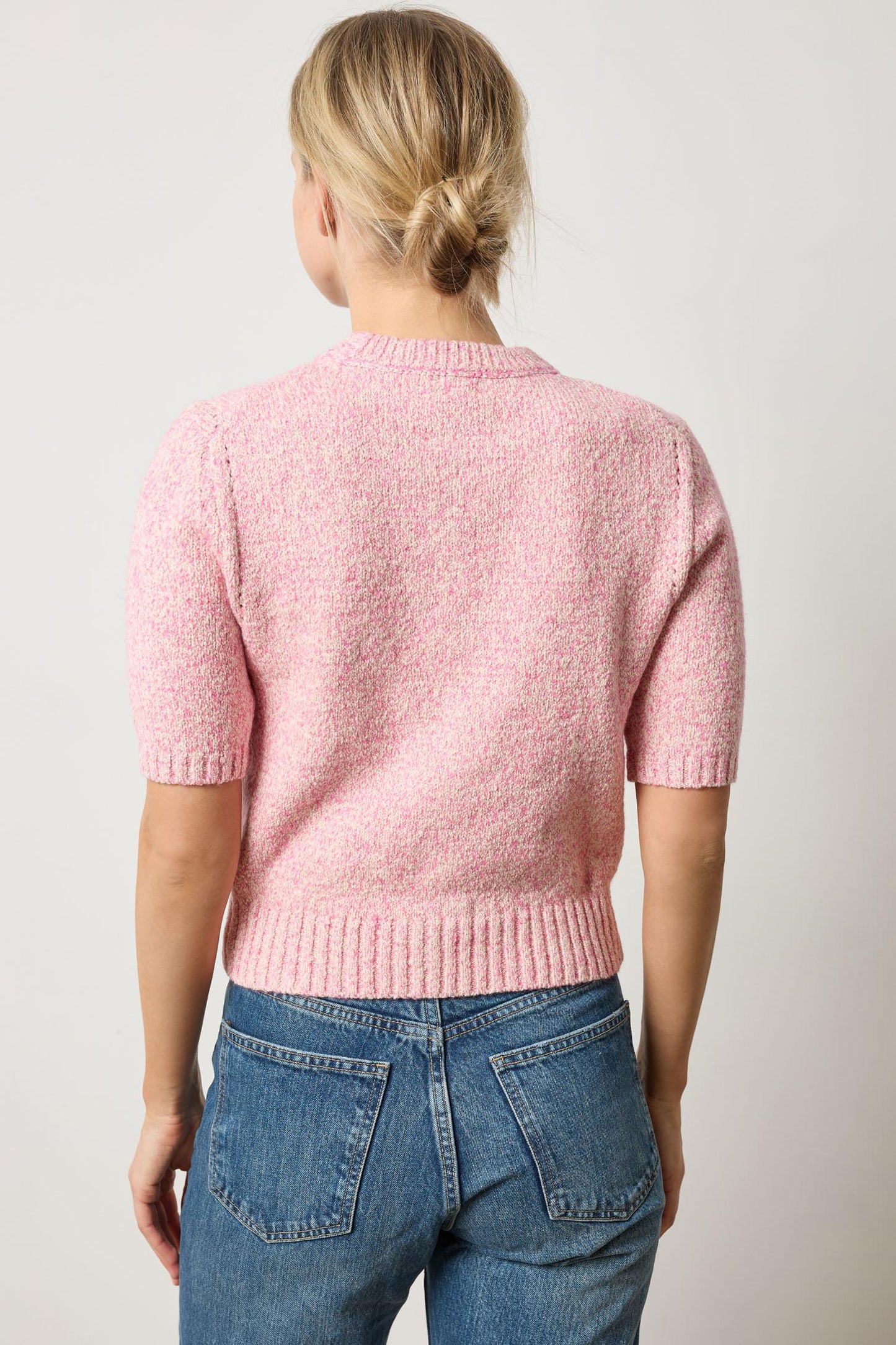 SHORT SLEEVE MARLED PULLOVER PA3044