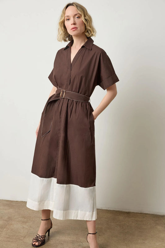 COLLARED MAXI SHIRT DRESS PA3086
