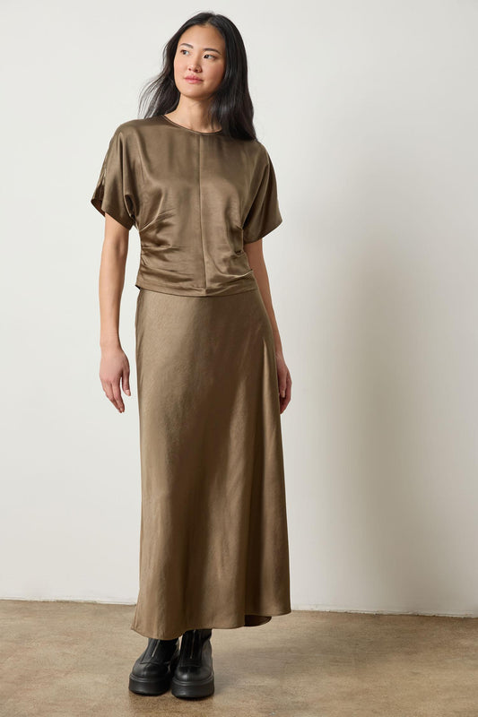 SATIN BIAS MAXI SKIRT PA3100