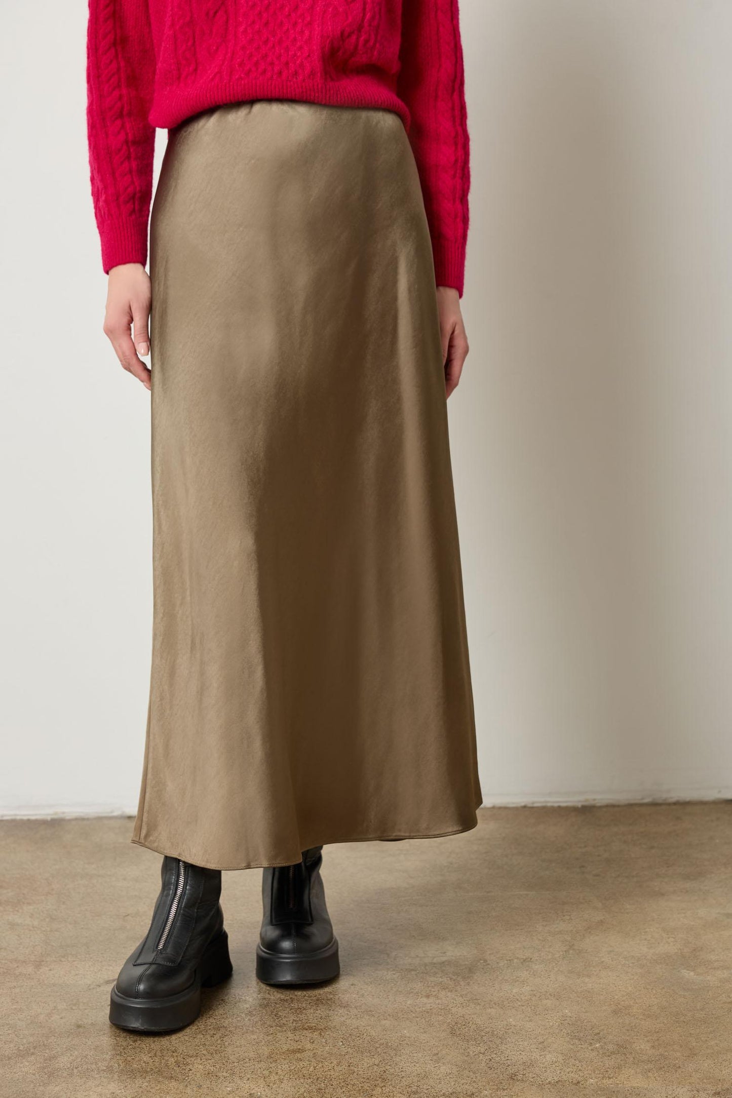SATIN BIAS MAXI SKIRT PA3100