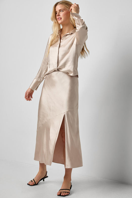 SATIN BUTTON DOWN PA3147