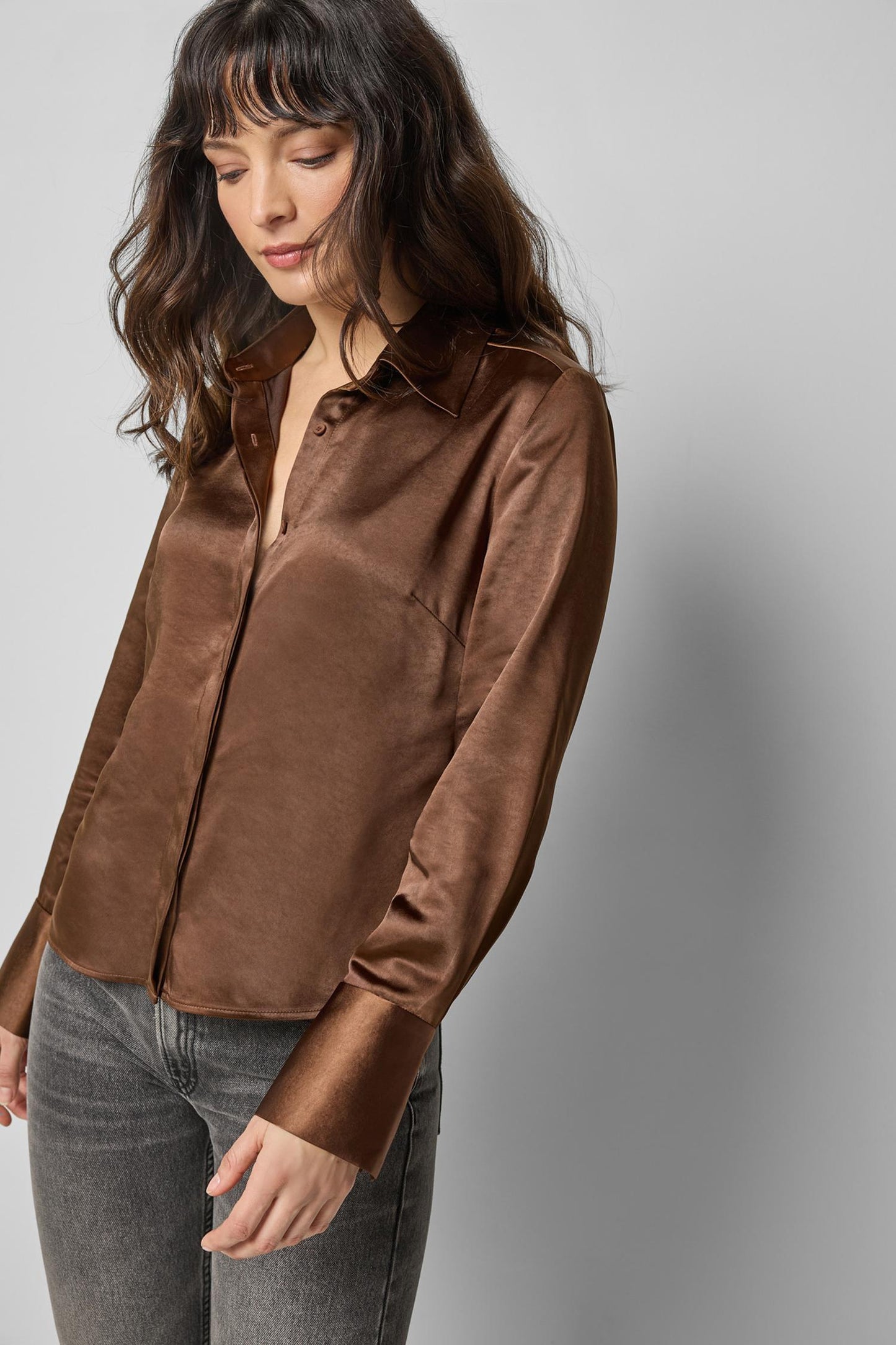 SATIN BUTTON DOWN PA3147