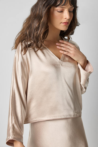 SATIN V NECK DOLMAN PA3149