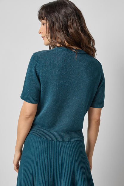 SHORT SLEEVE SPARKLE SWEATER PA3207
