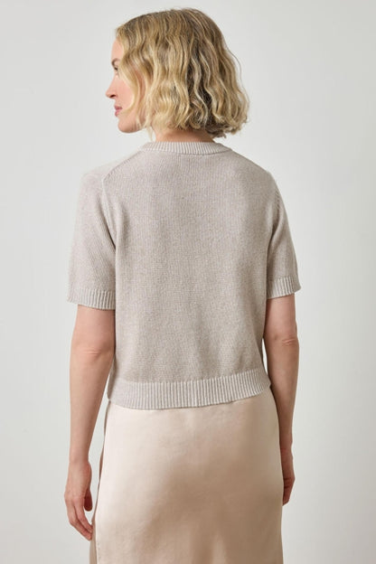 SHORT SLEEVE SPARKLE SWEATER PA3207