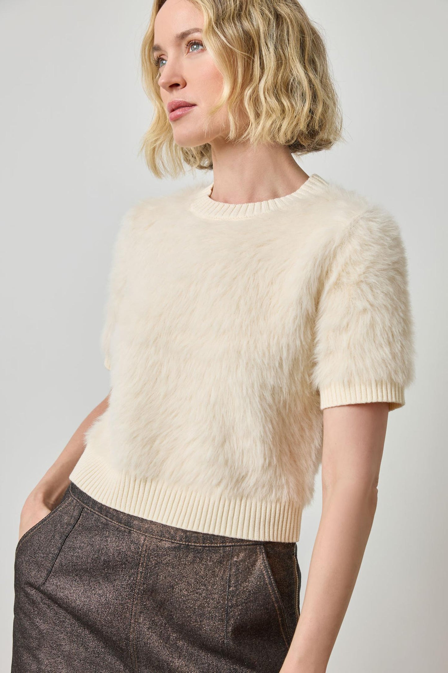 SHORT SLEEVE BRUSHED CREWNECK PA3244