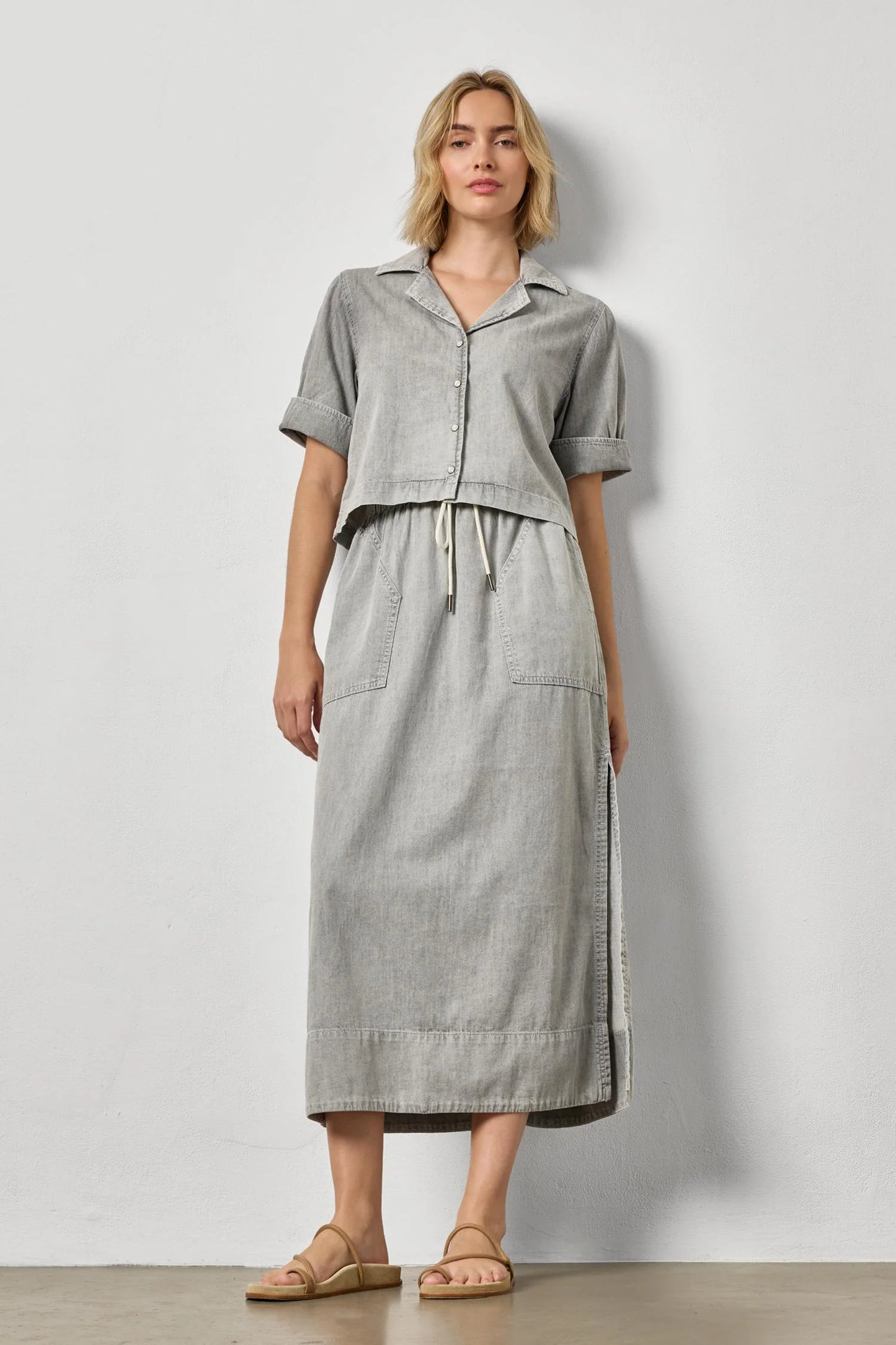 DENIM DRAWCORD SKIRT PA3259