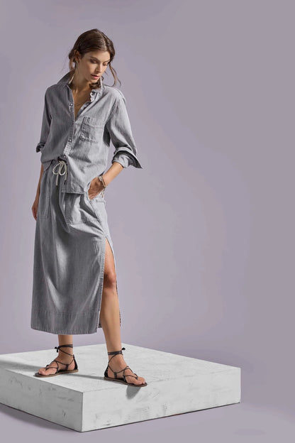 DENIM DRAWCORD SKIRT PA3259