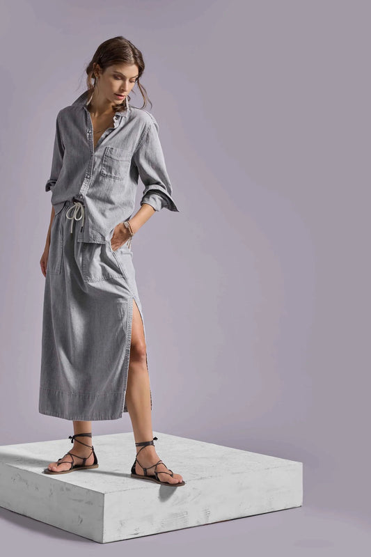 DENIM DRAWCORD SKIRT PA3259