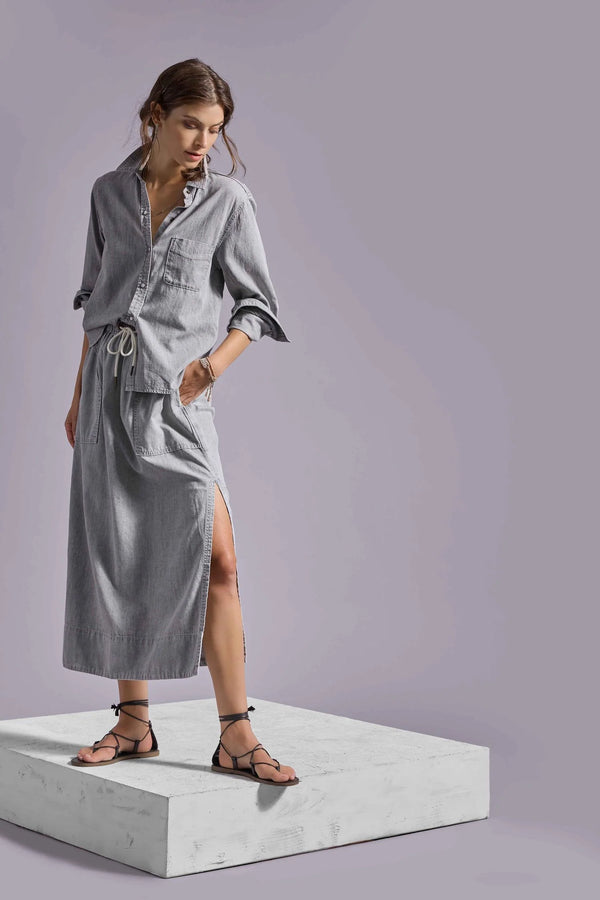 DENIM DRAWCORD SKIRT PA3259