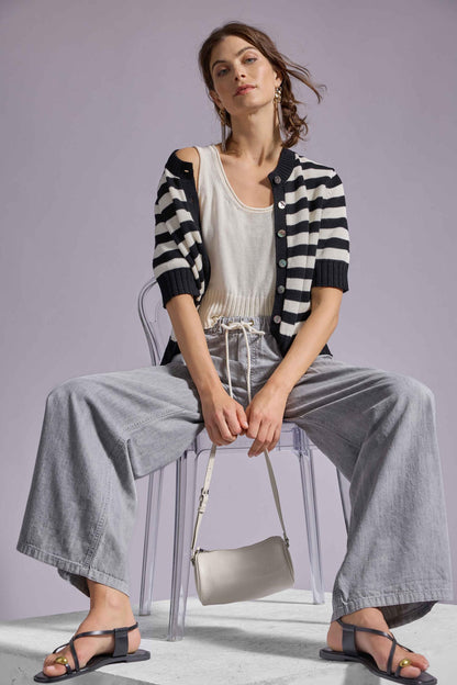 ELBOW SLEEVE BUTTON CARDIGAN PA3273