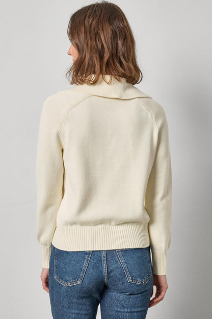 LACE NECK POLO SWEATER PA3280