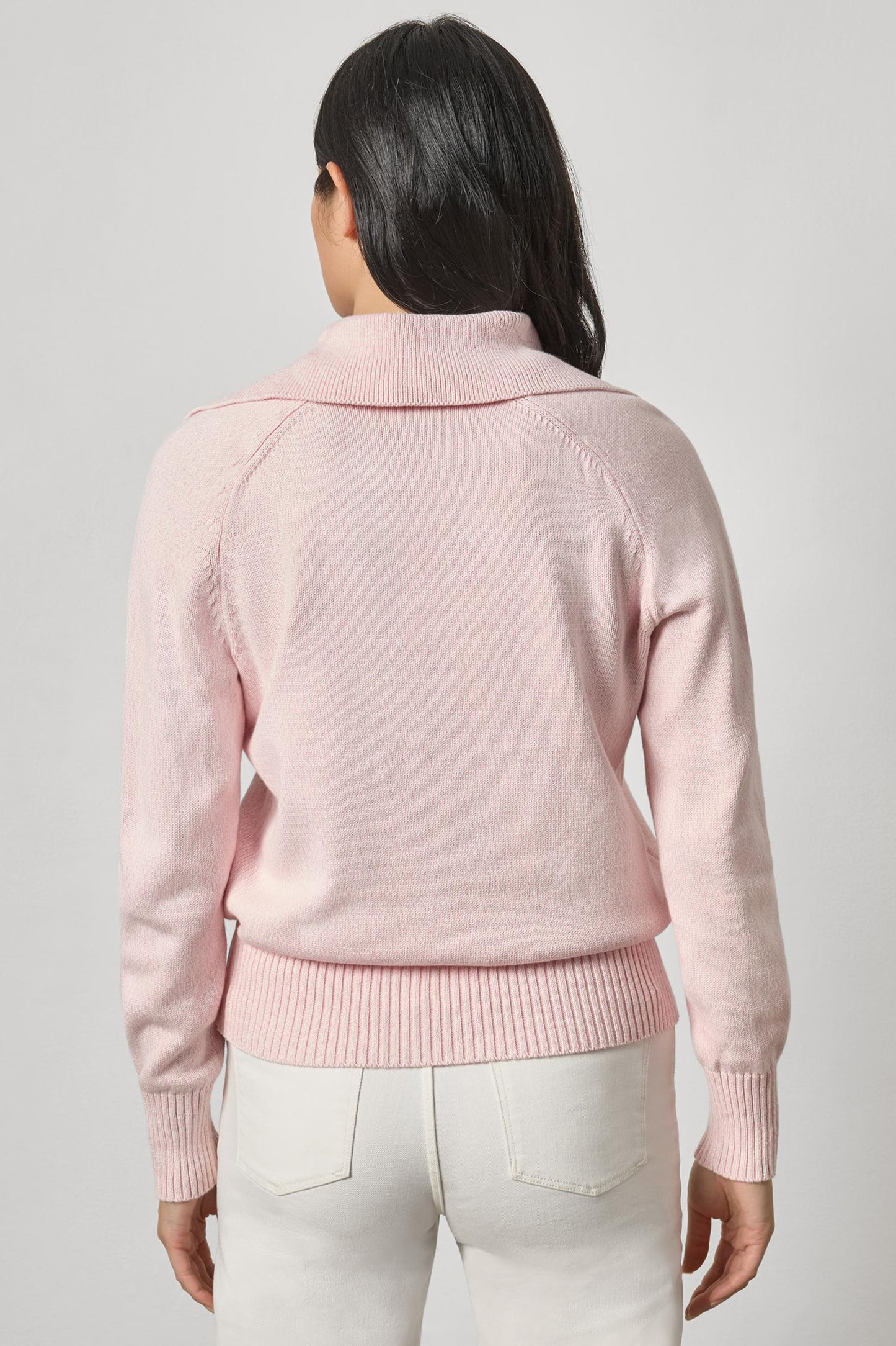 LACE NECK POLO SWEATER PA3280