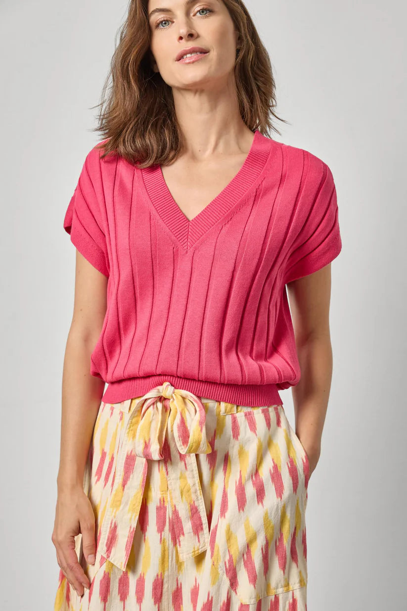 WIDE RIB WEDGE V NECK PA3283