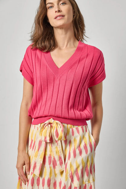 WIDE RIB WEDGE V NECK PA3283