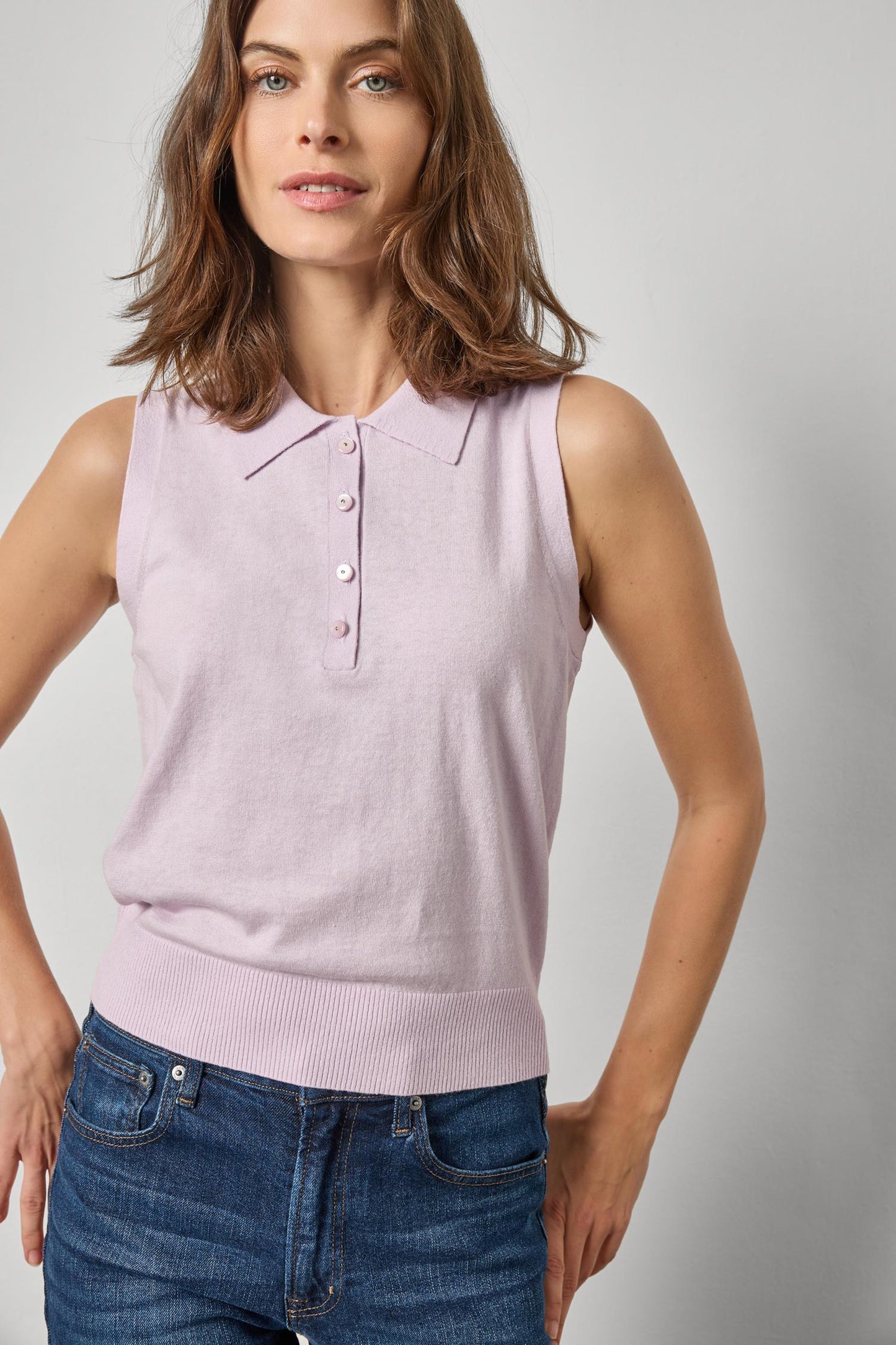 SLEEVELESS POLO SWEATER PA3288