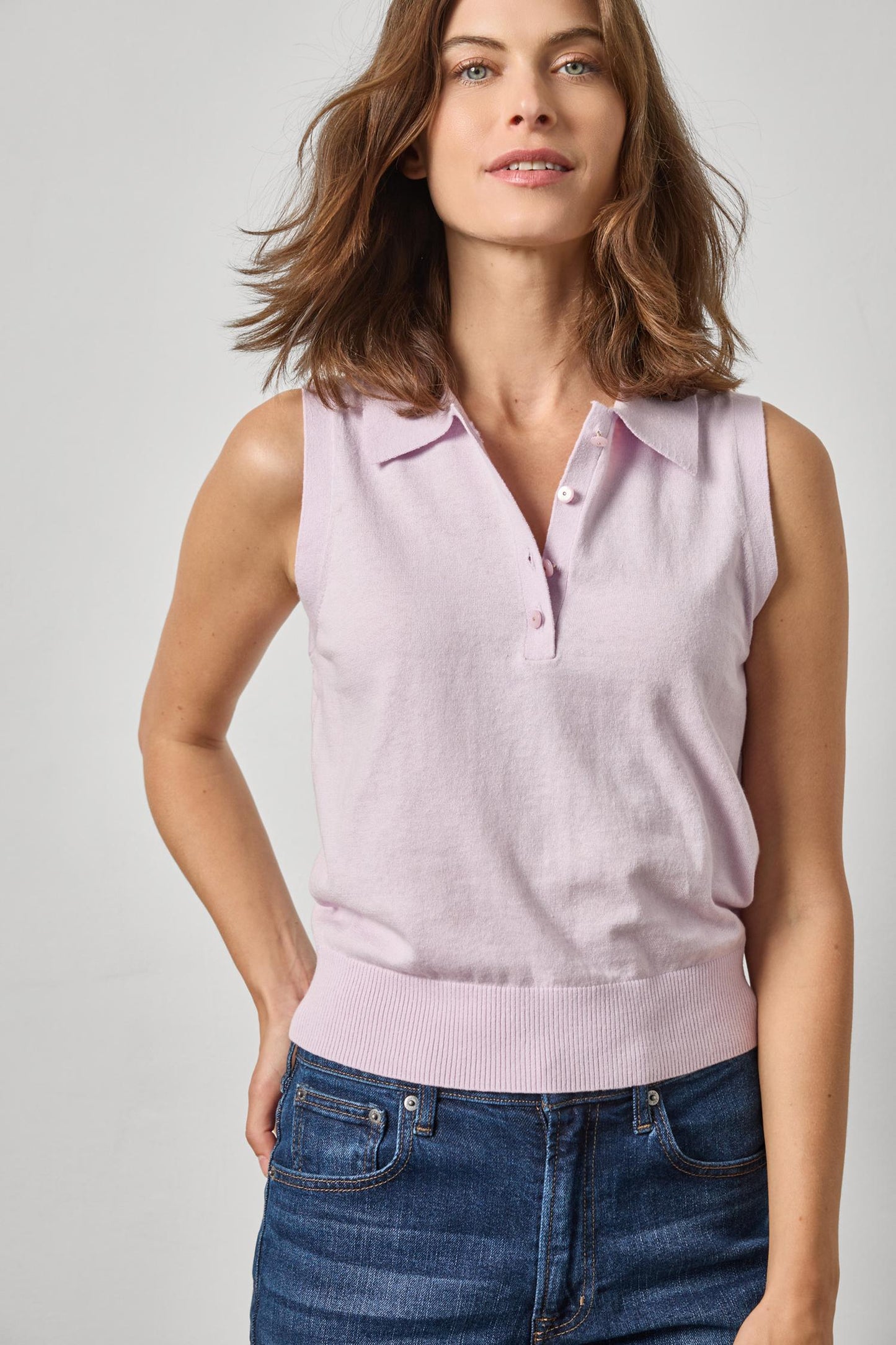 SLEEVELESS POLO SWEATER PA3288