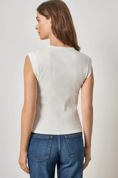 SUNWASHED CAP SLEEVE HENLEY PA 3303